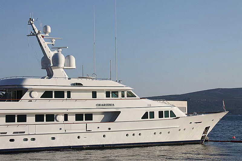 a large white boat aboard EXPLORA Yacht for Sale