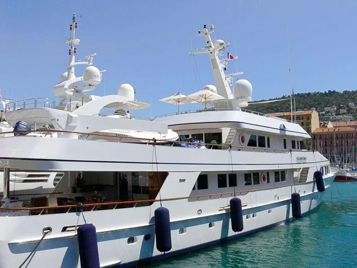 a large white boat aboard EXPLORA Yacht for Sale