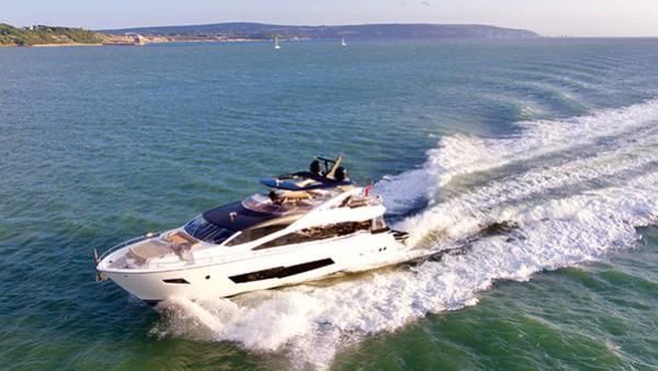 a boat on the water aboard DUCHESSA Yacht for Sale