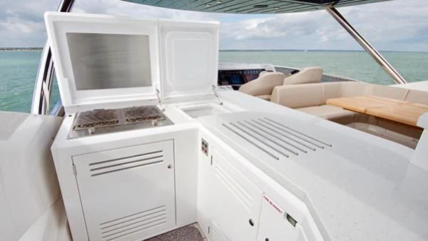 a boat with a flat screen aboard DUCHESSA Yacht for Sale