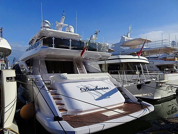 a group of boats docked aboard DUCHESSA Yacht for Sale