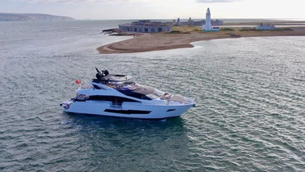 a boat in the water aboard DUCHESSA Yacht for Sale