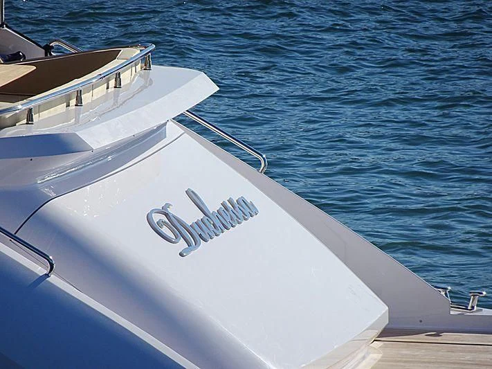 a white boat on the water aboard DUCHESSA Yacht for Sale