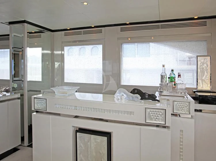 a kitchen with a sink and a window aboard SEALYON Yacht for Sale