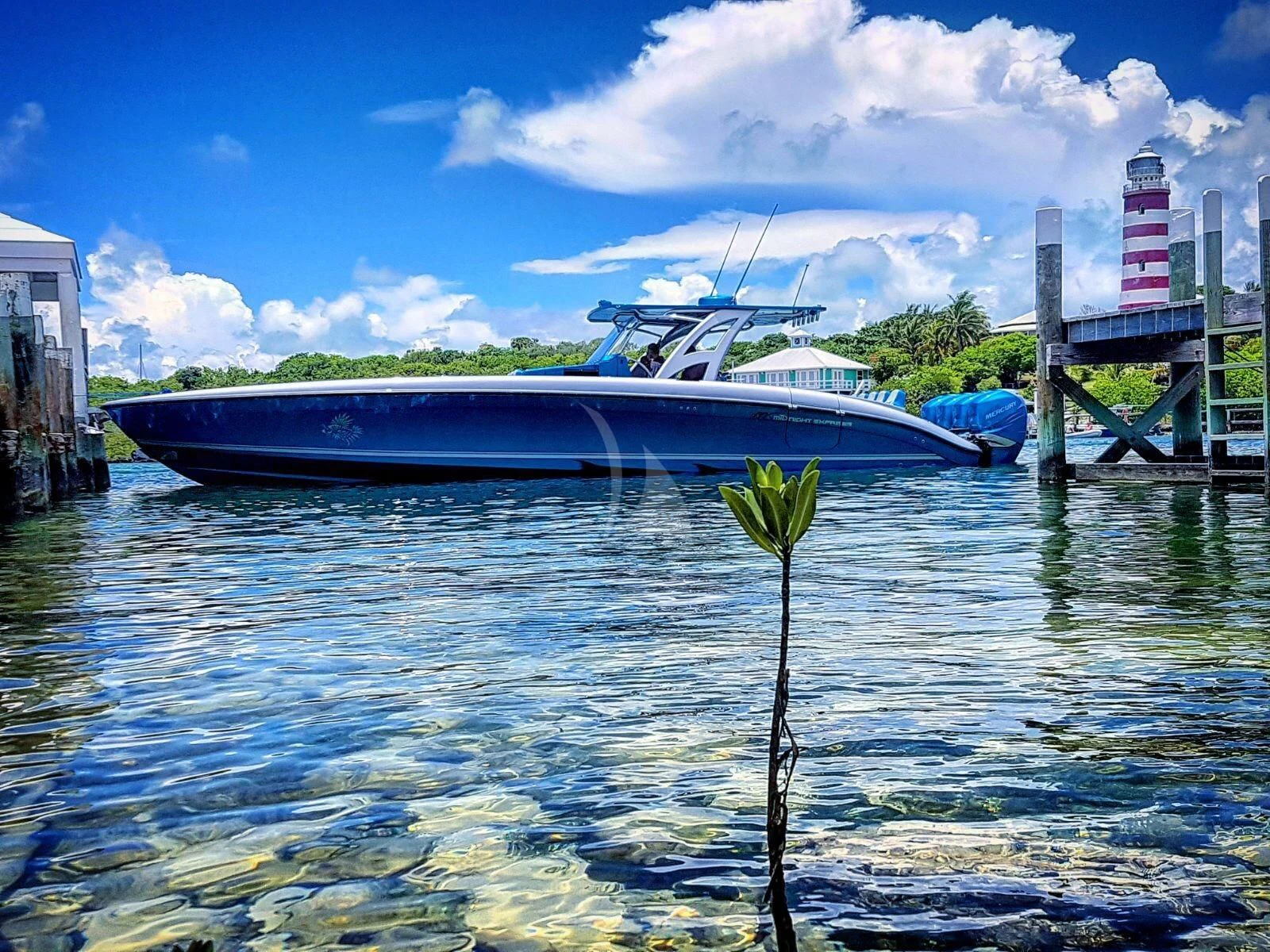 a large blue boat in the water aboard SEALYON Yacht for Sale