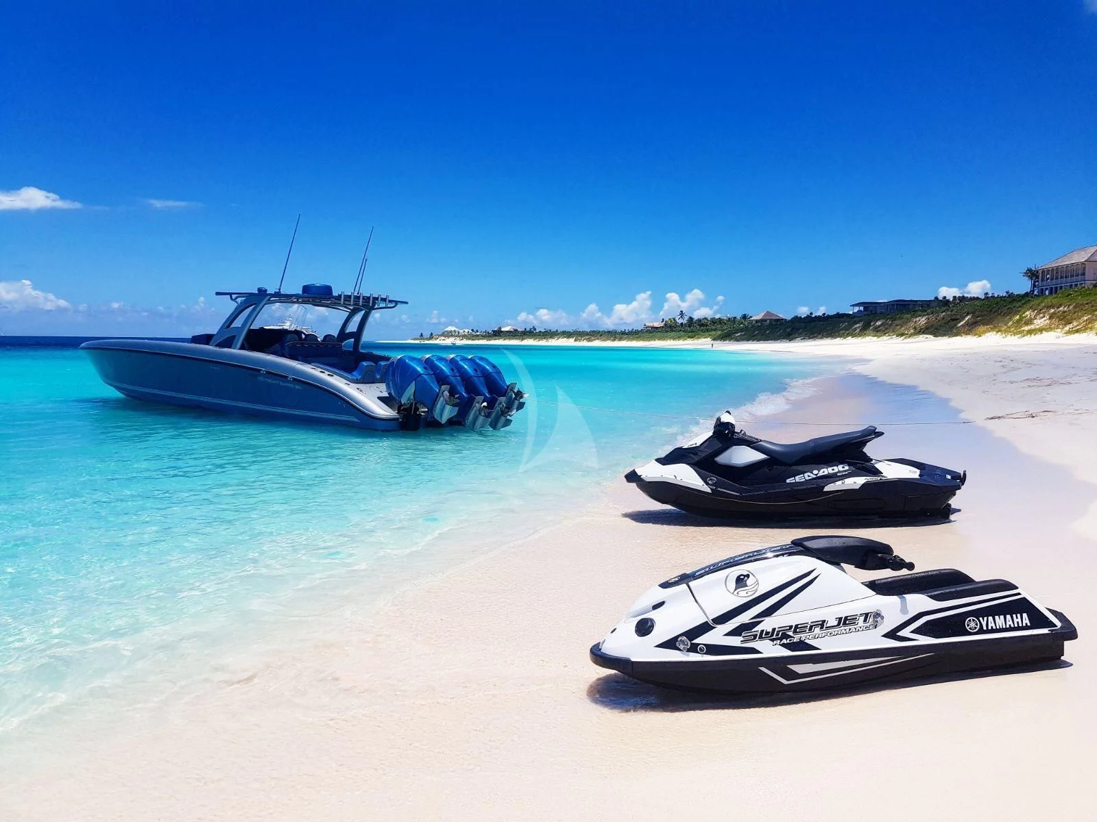 a pair of boats on a beach aboard SEALYON Yacht for Sale