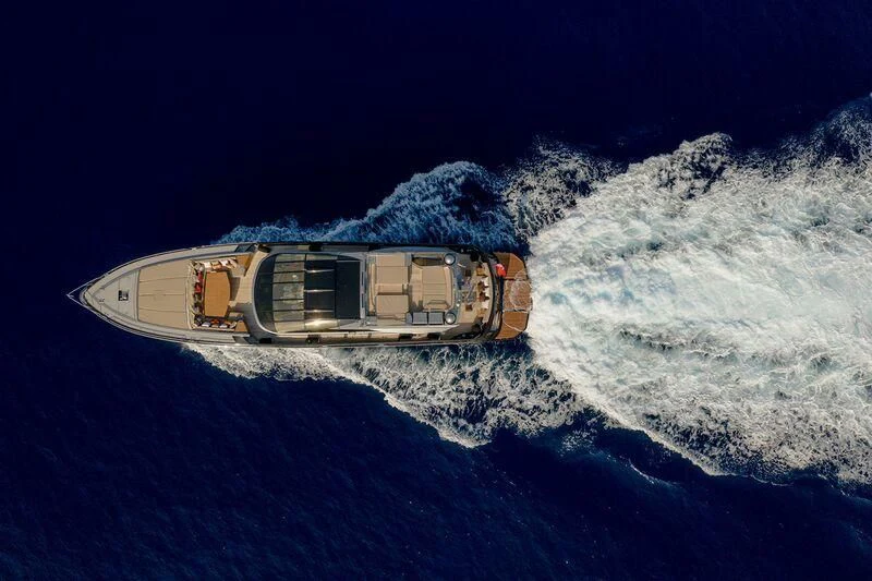 a space ship above the clouds aboard ARION TERCERO Yacht for Sale