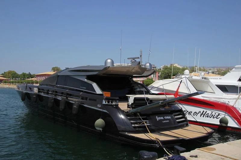 a boat docked at a pier aboard ARION TERCERO Yacht for Sale