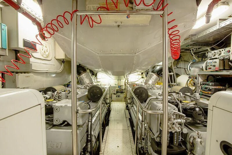 a room with machinery aboard ARION TERCERO Yacht for Sale