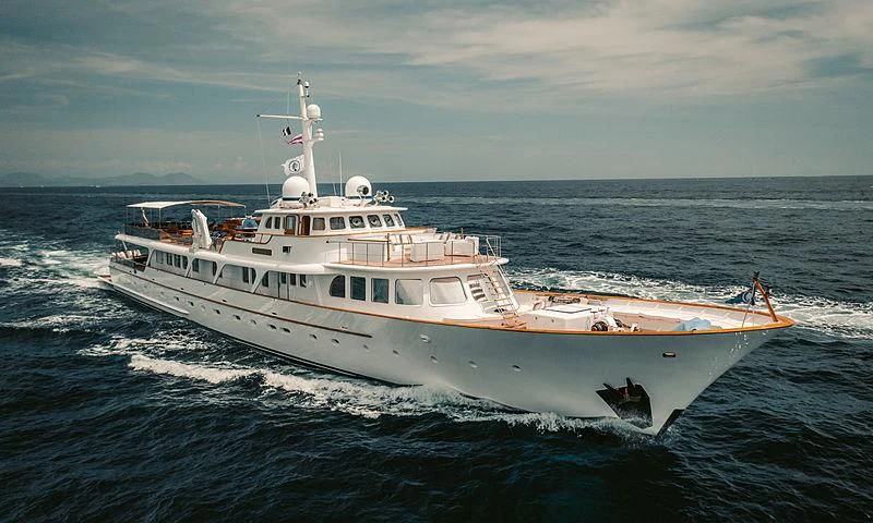 a large white ship aboard ESPADARTE Yacht for Sale