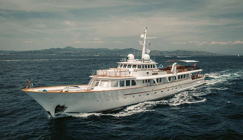 a large white boat aboard ESPADARTE Yacht for Sale