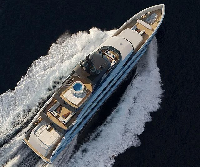 a space shuttle in outer space aboard AQUAMARINE X Yacht for Sale