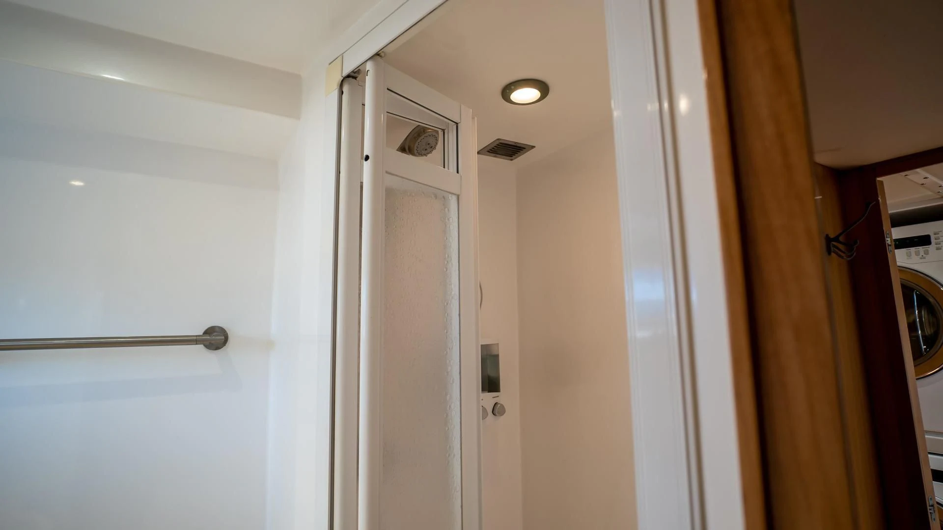 a room with white doors aboard FULL HOUSE Yacht for Sale