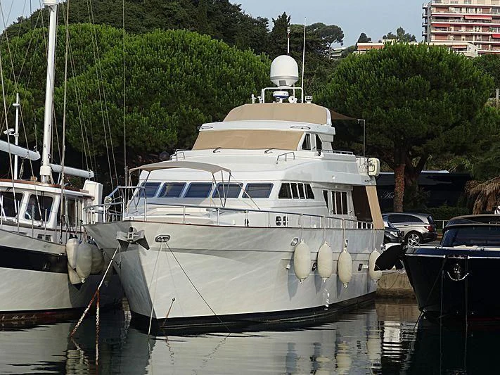 boats docked in a harbor aboard SERENE SEAS Yacht for Sale