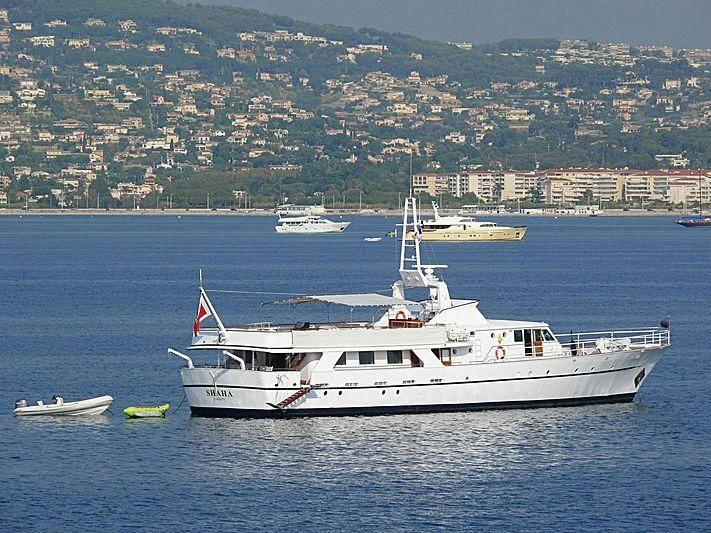 a boat in the water aboard SHAHA Yacht for Sale