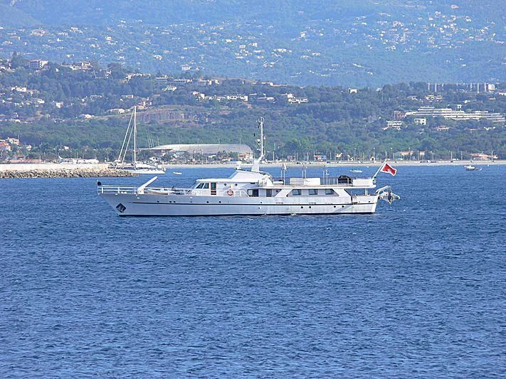 a boat in the water aboard SHAHA Yacht for Sale