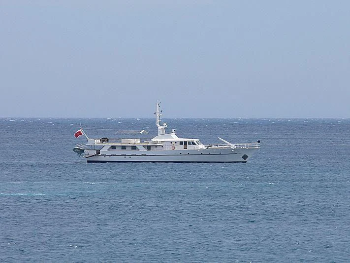 a boat in the water aboard SHAHA Yacht for Sale