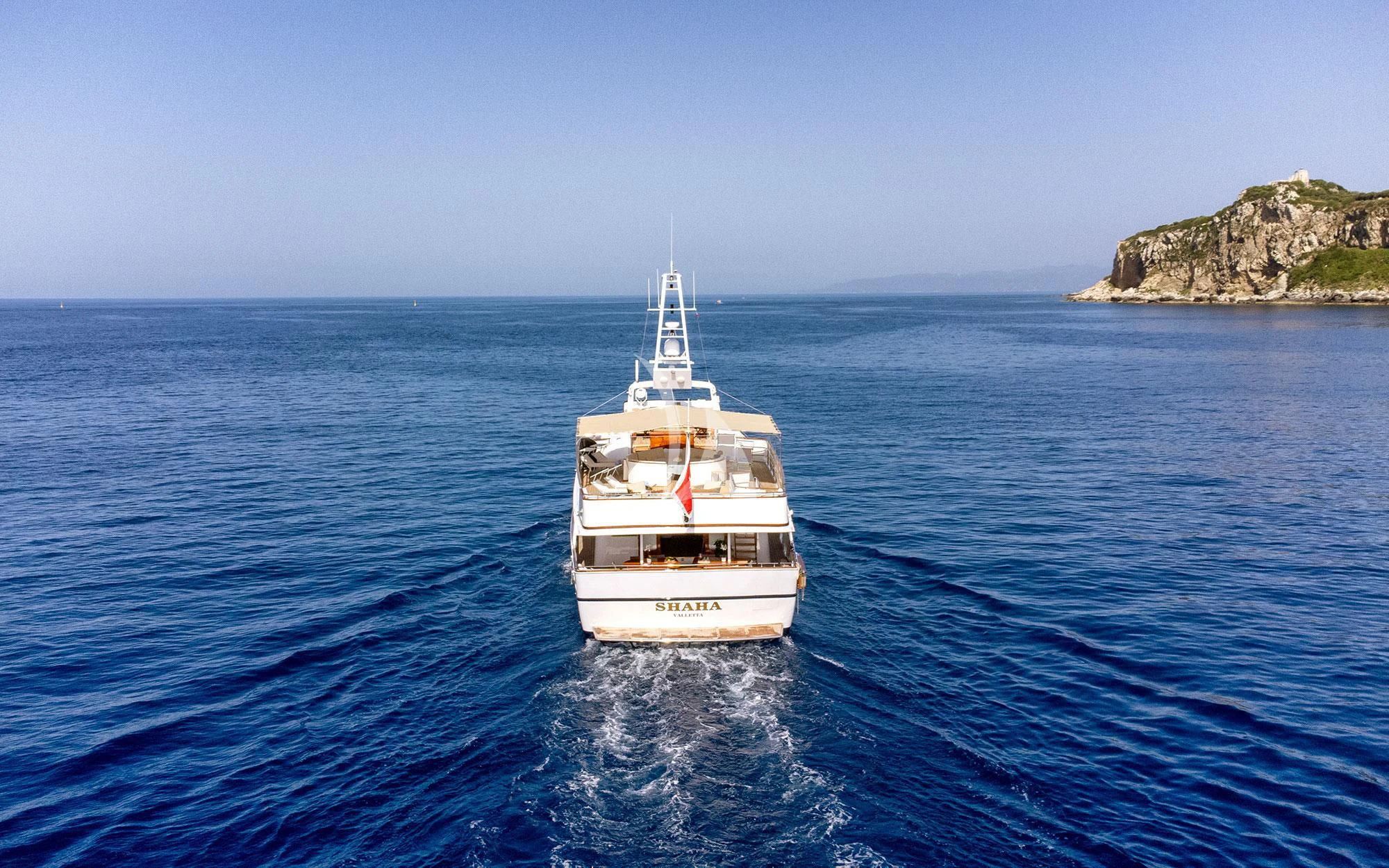 a boat on the water aboard SHAHA Yacht for Sale