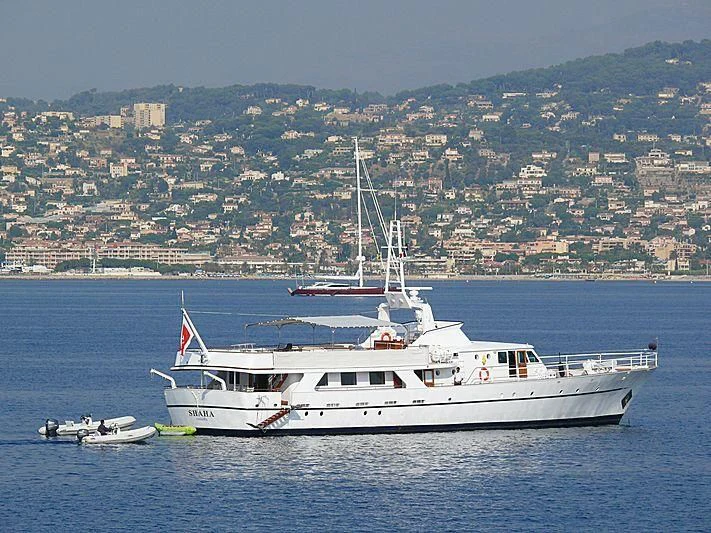 a boat in the water aboard SHAHA Yacht for Sale