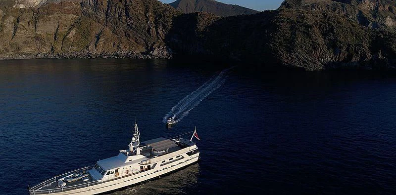 a boat in the water aboard SHAHA Yacht for Sale