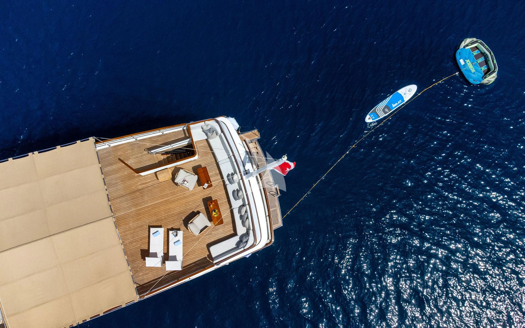 a satellite in space aboard SHAHA Yacht for Sale