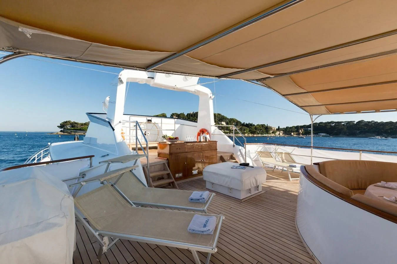 a boat on the water aboard SHAHA Yacht for Sale