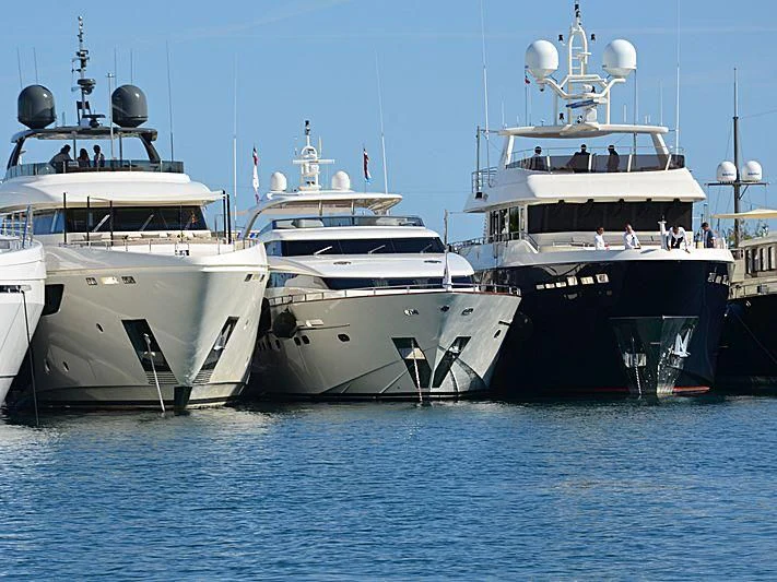several boats in the water aboard ARGO B Yacht for Sale