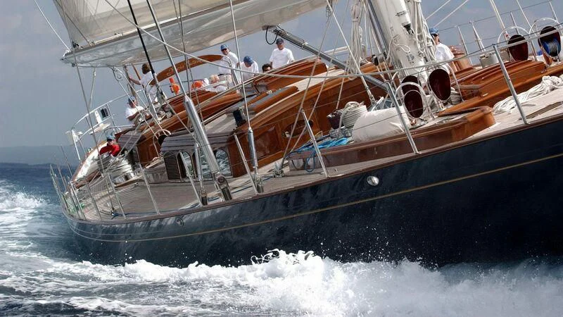 a boat in the water aboard MARIA CATTIVA Yacht for Sale