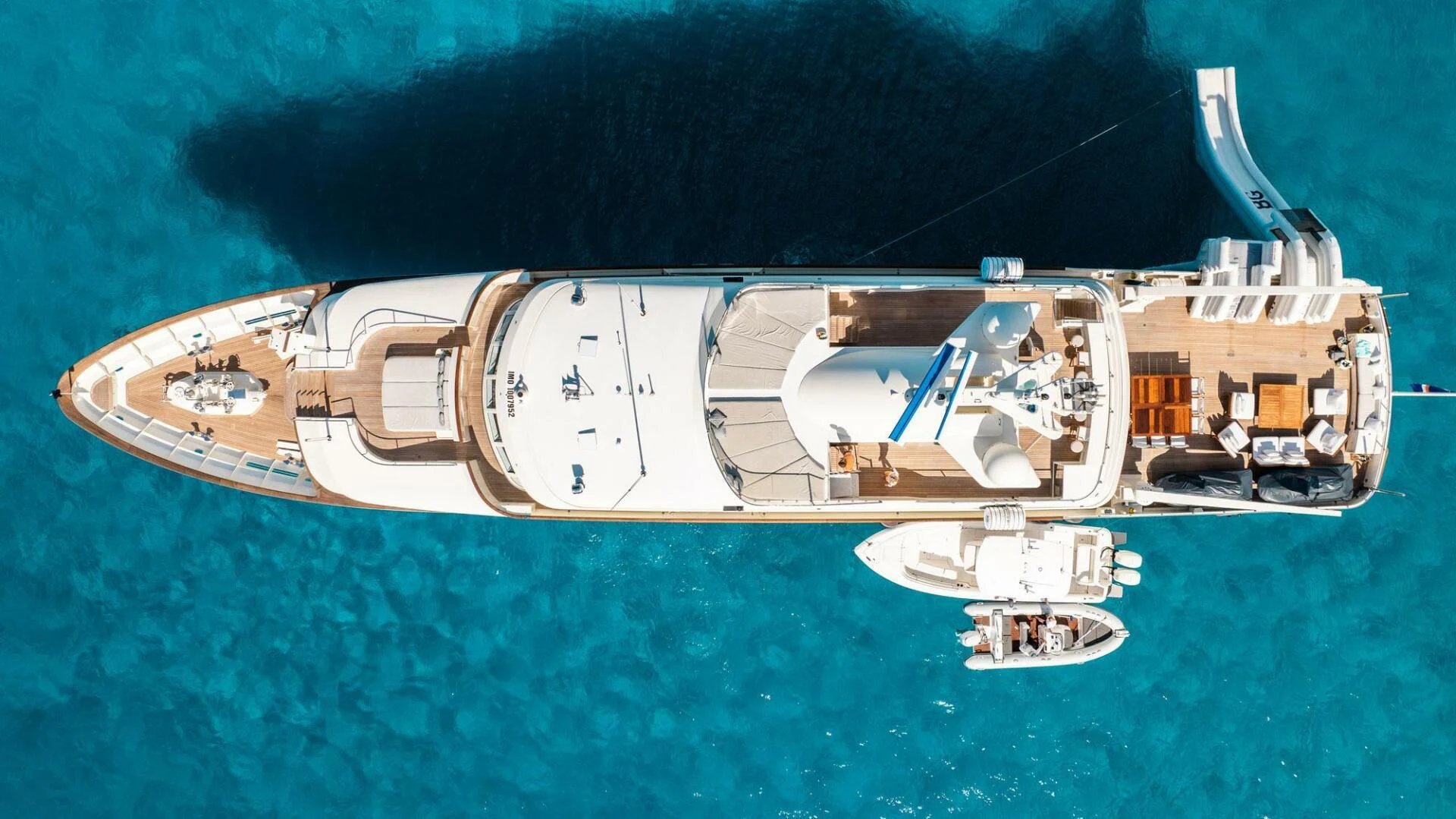 a high angle view of a ship aboard BG Yacht for Sale