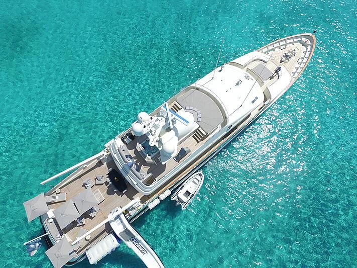a space ship in the water aboard BG Yacht for Sale