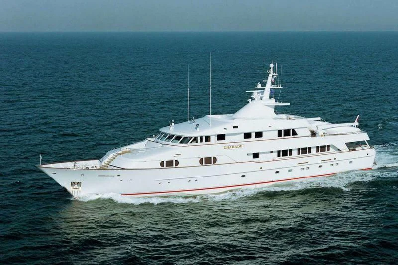 a large white ship in the water aboard BG Yacht for Sale