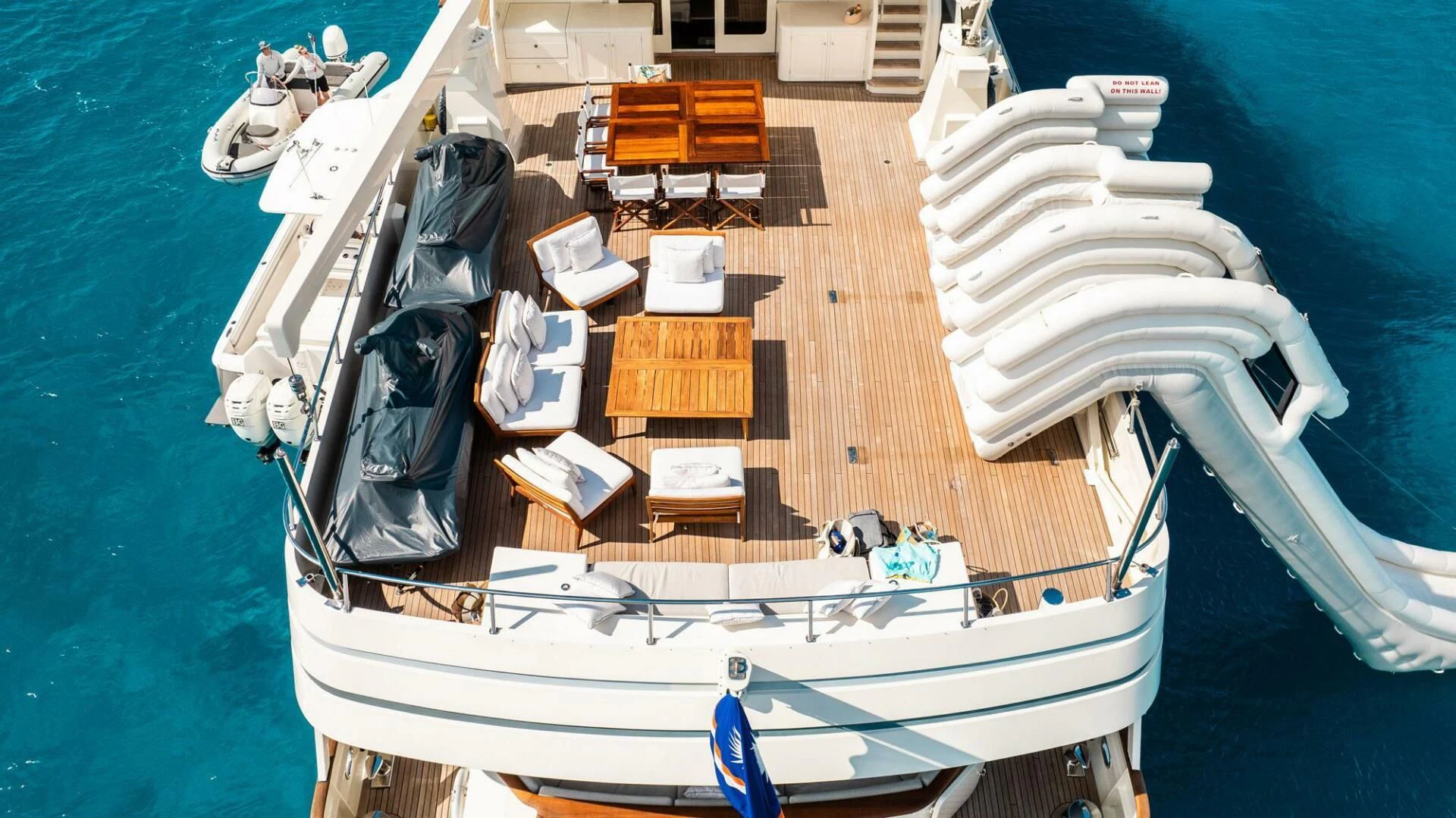 a boat with a lot of stuff on it aboard BG Yacht for Sale