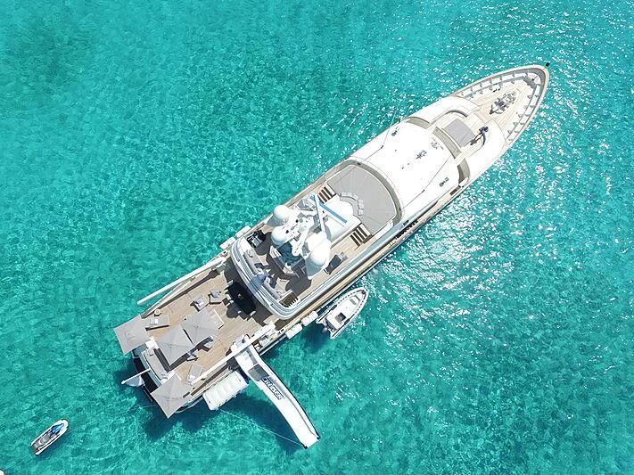 a space ship in the air aboard BG Yacht for Sale