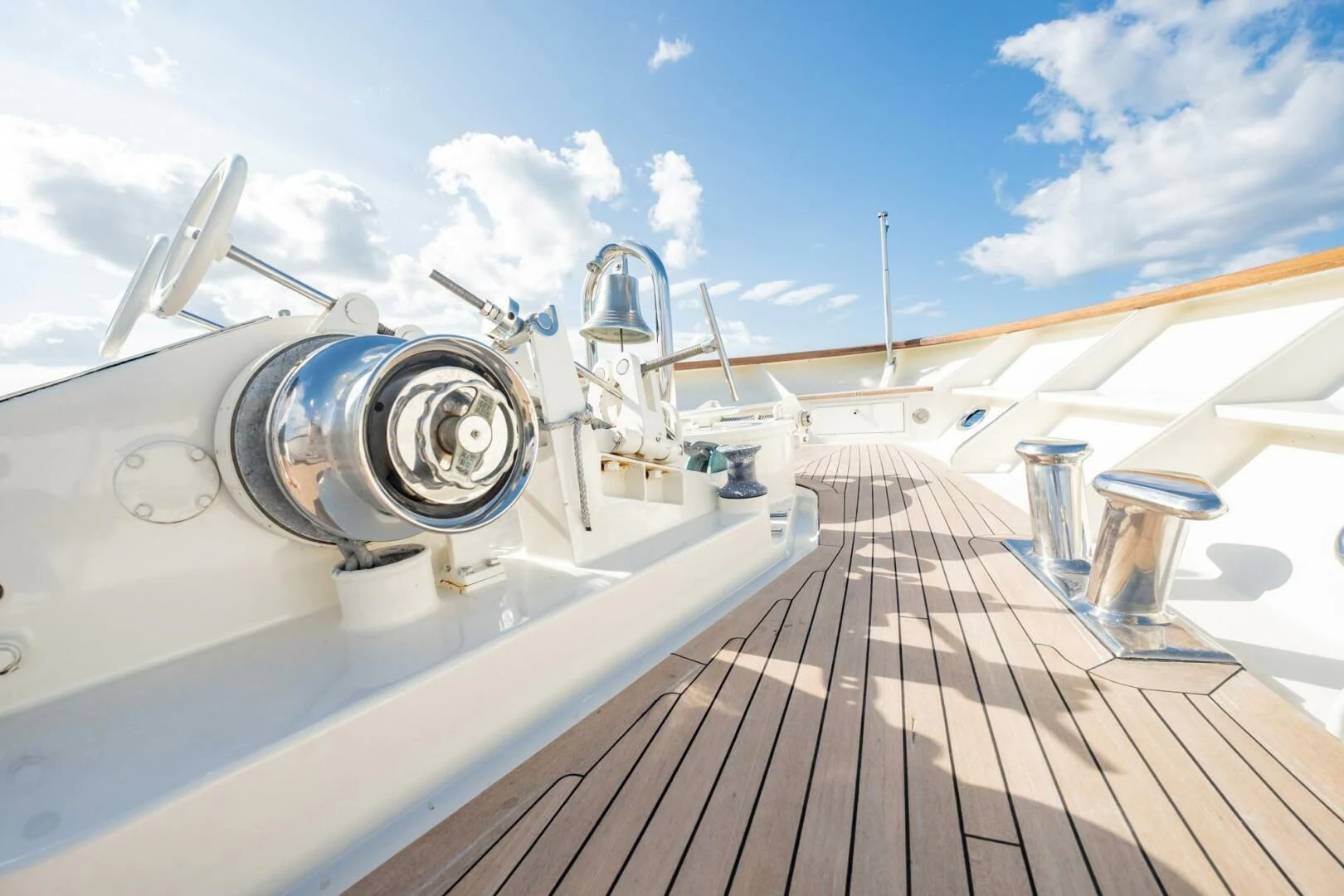 a large satellite dish on a deck aboard BG Yacht for Sale