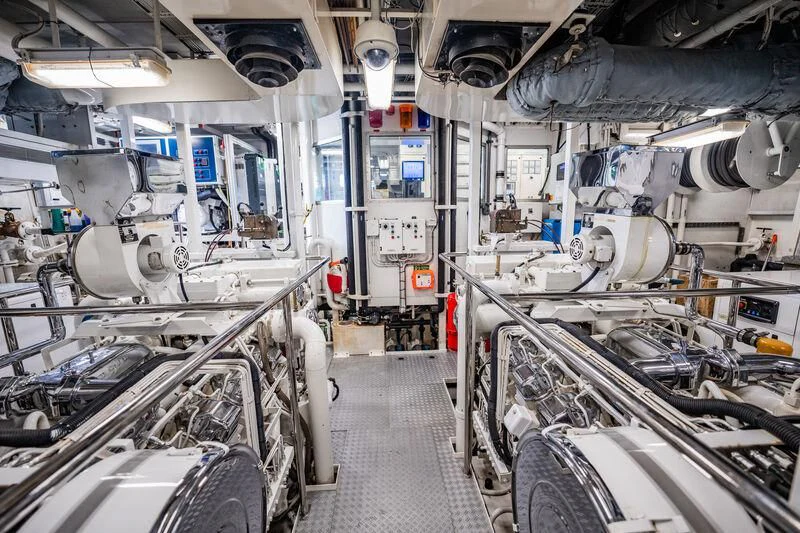 a room with machinery aboard BG Yacht for Sale