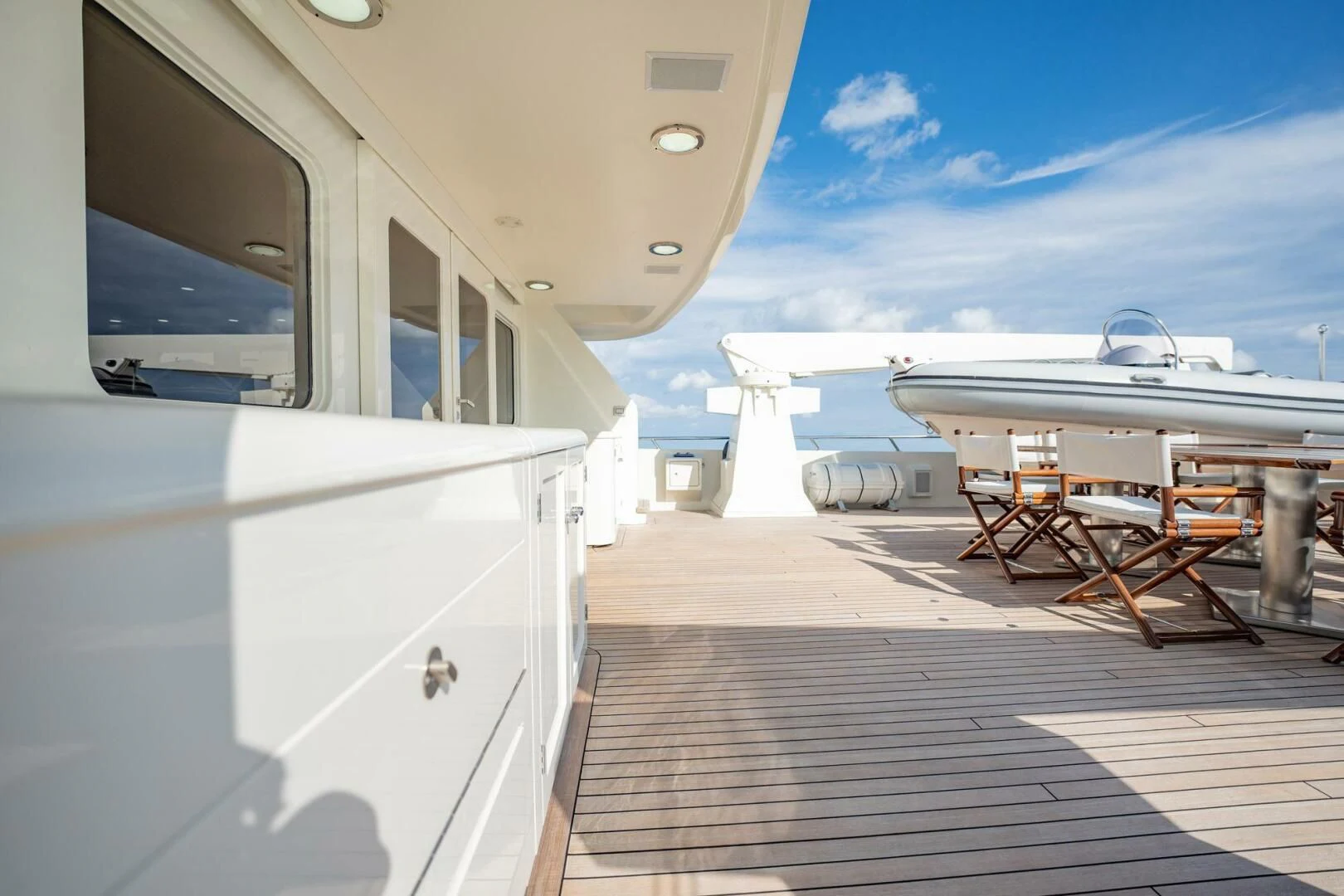 a plane on the runway aboard BG Yacht for Sale