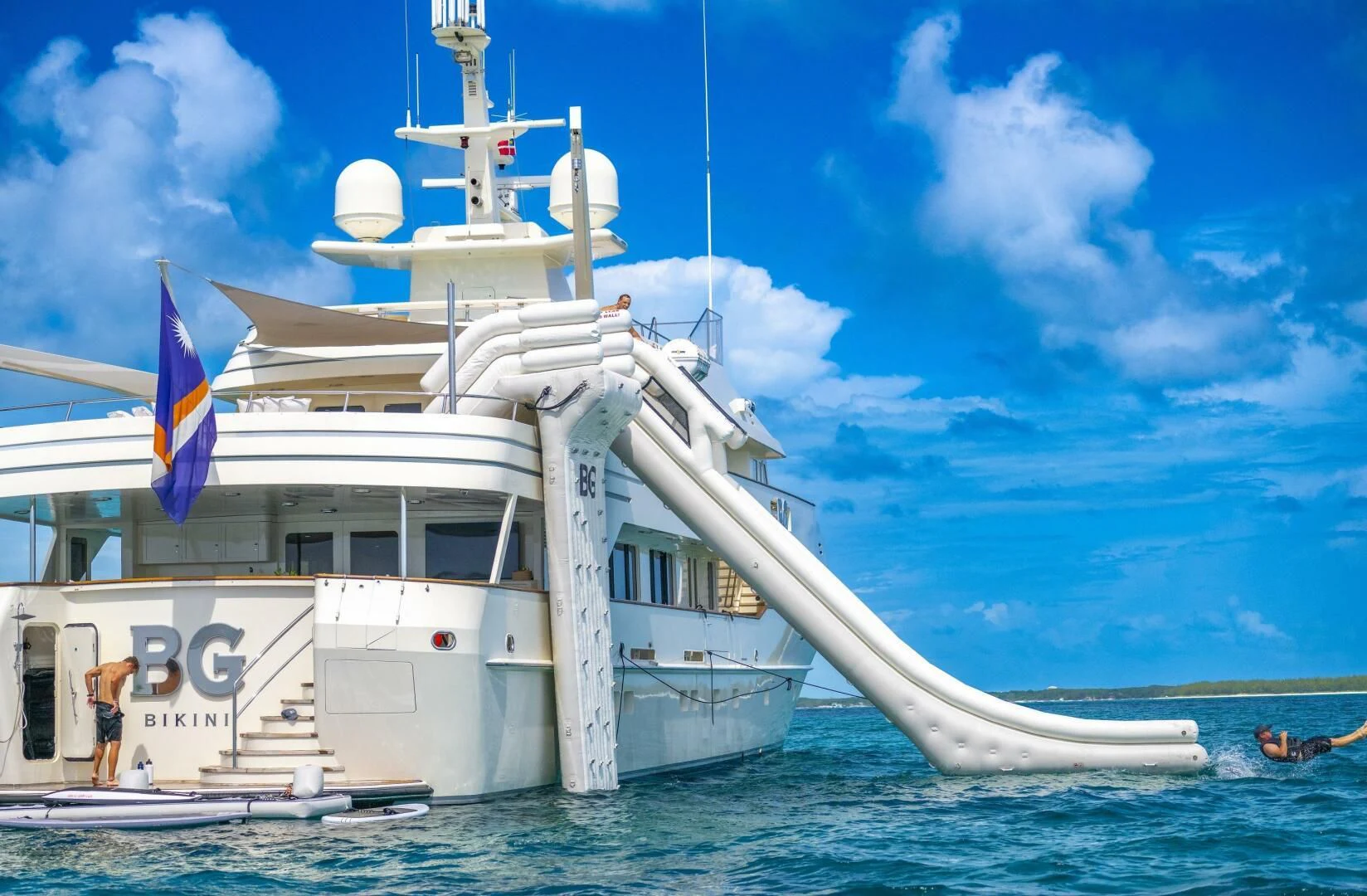 a boat in the water aboard BG Yacht for Sale