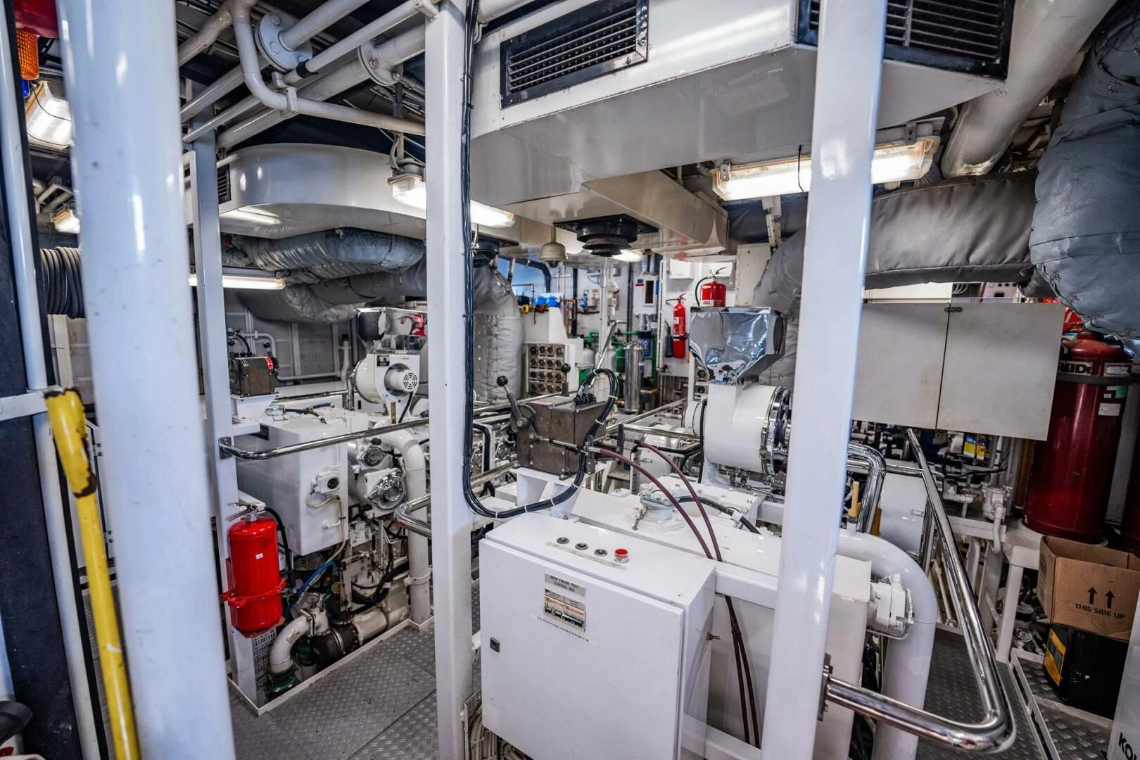 a room with machinery aboard BG Yacht for Sale