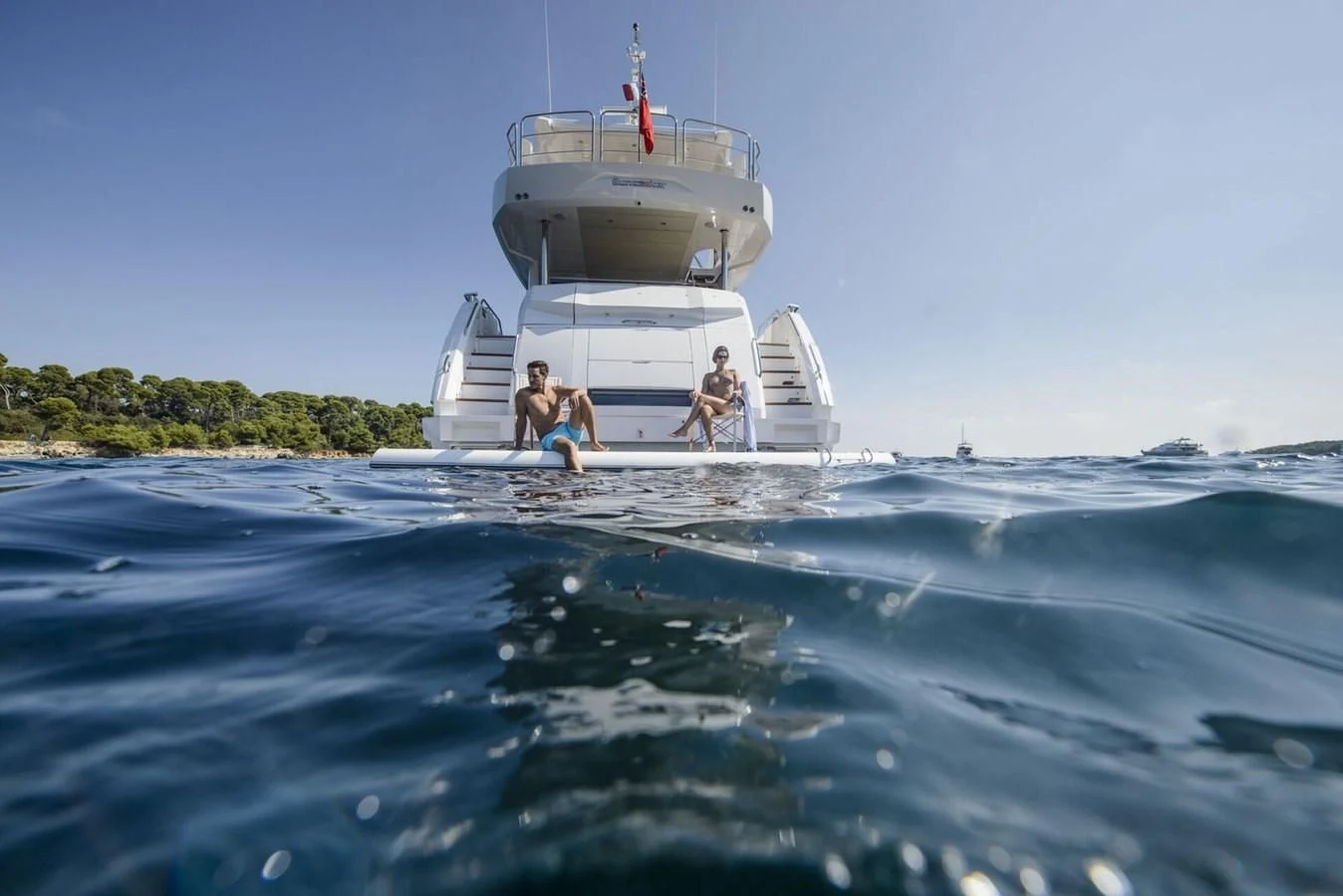 a group of people on a boat aboard CHINONINO Yacht for Sale