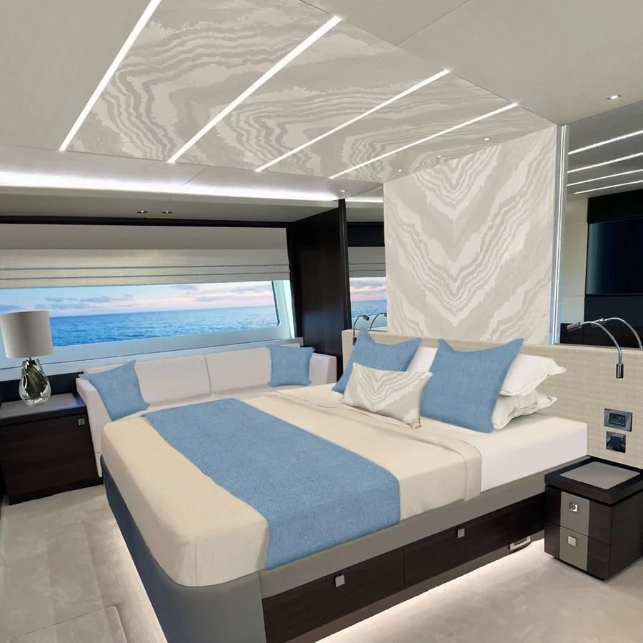 a room with a bed and a window aboard CHINONINO Yacht for Sale