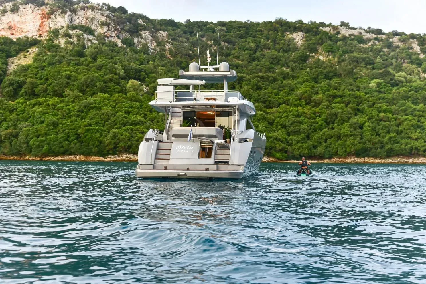 a boat in the water aboard STELA 117 Yacht for Sale