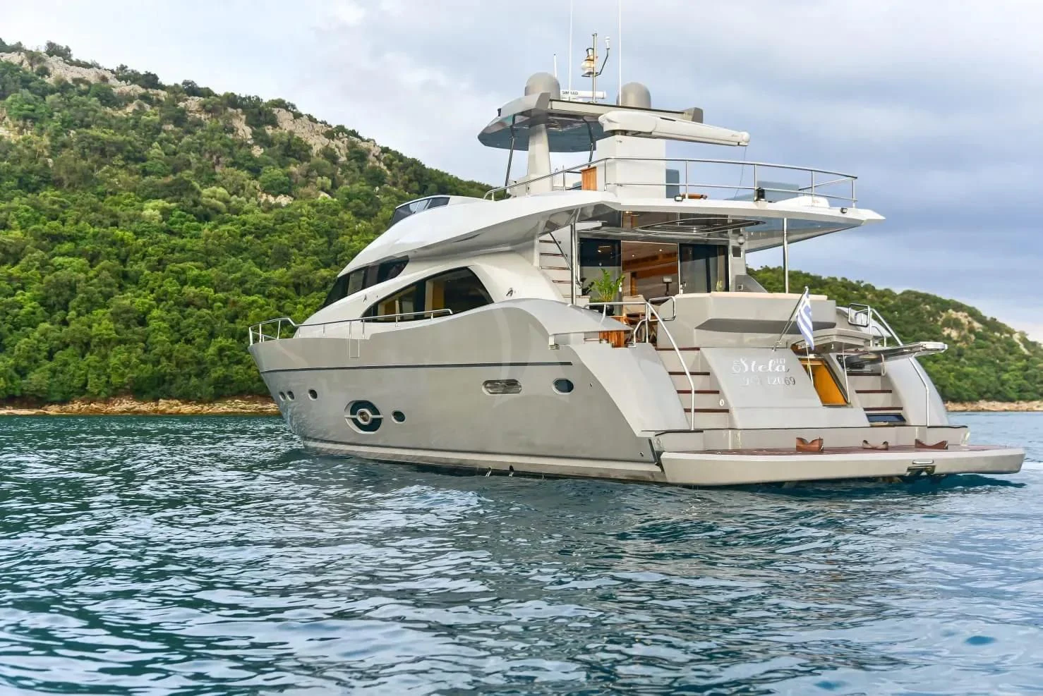 a boat on the water aboard STELA 117 Yacht for Sale