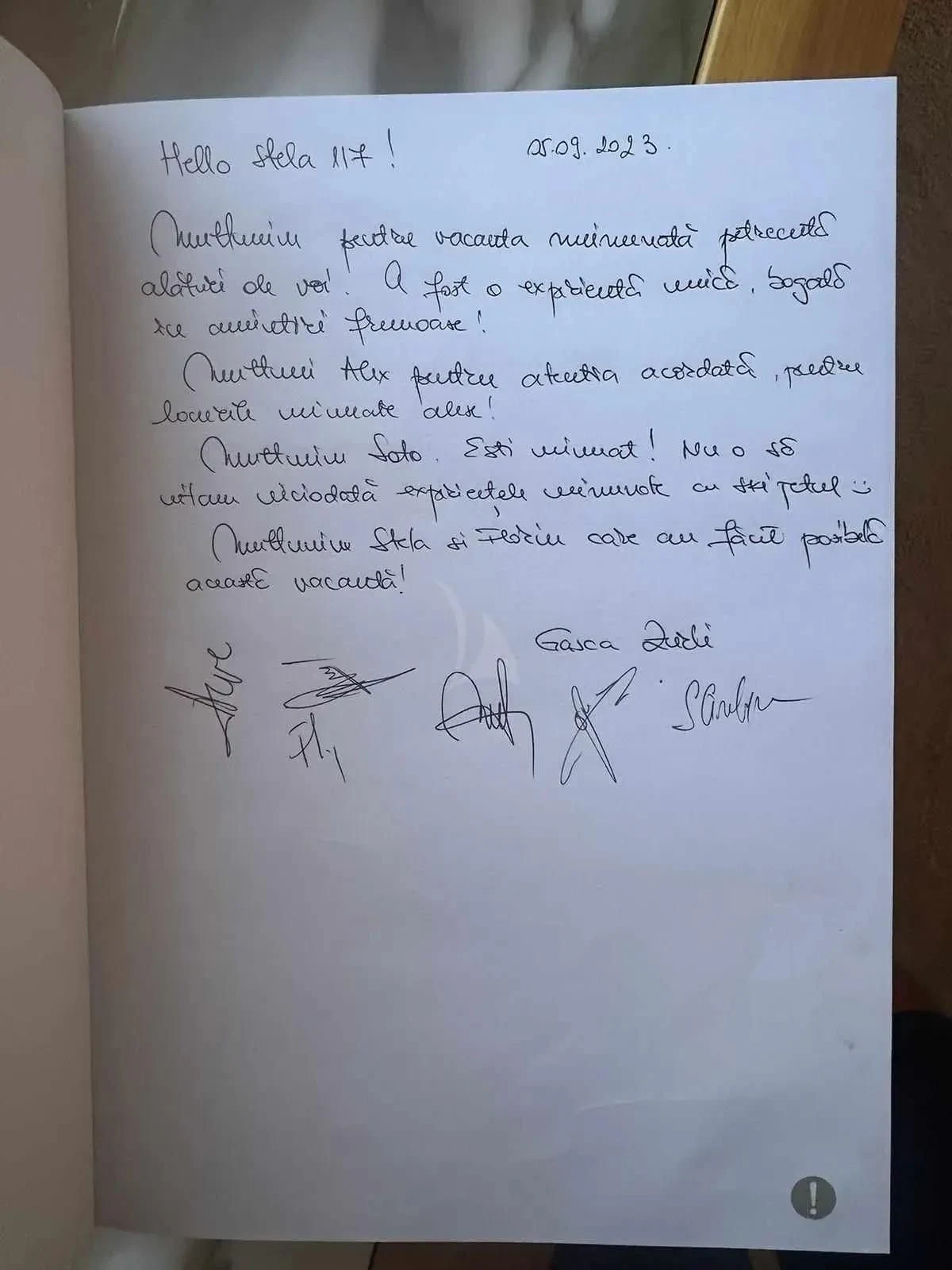 text, letter aboard STELA 117 Yacht for Sale