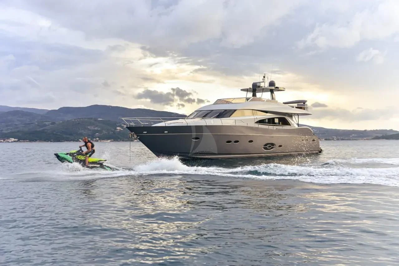 a boat on the water aboard STELA 117 Yacht for Sale