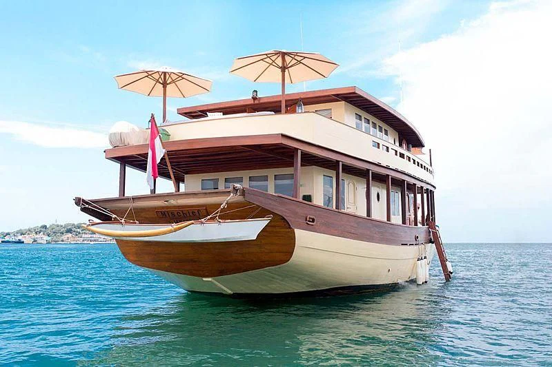 a boat on the water aboard MISCHIEF Yacht for Sale