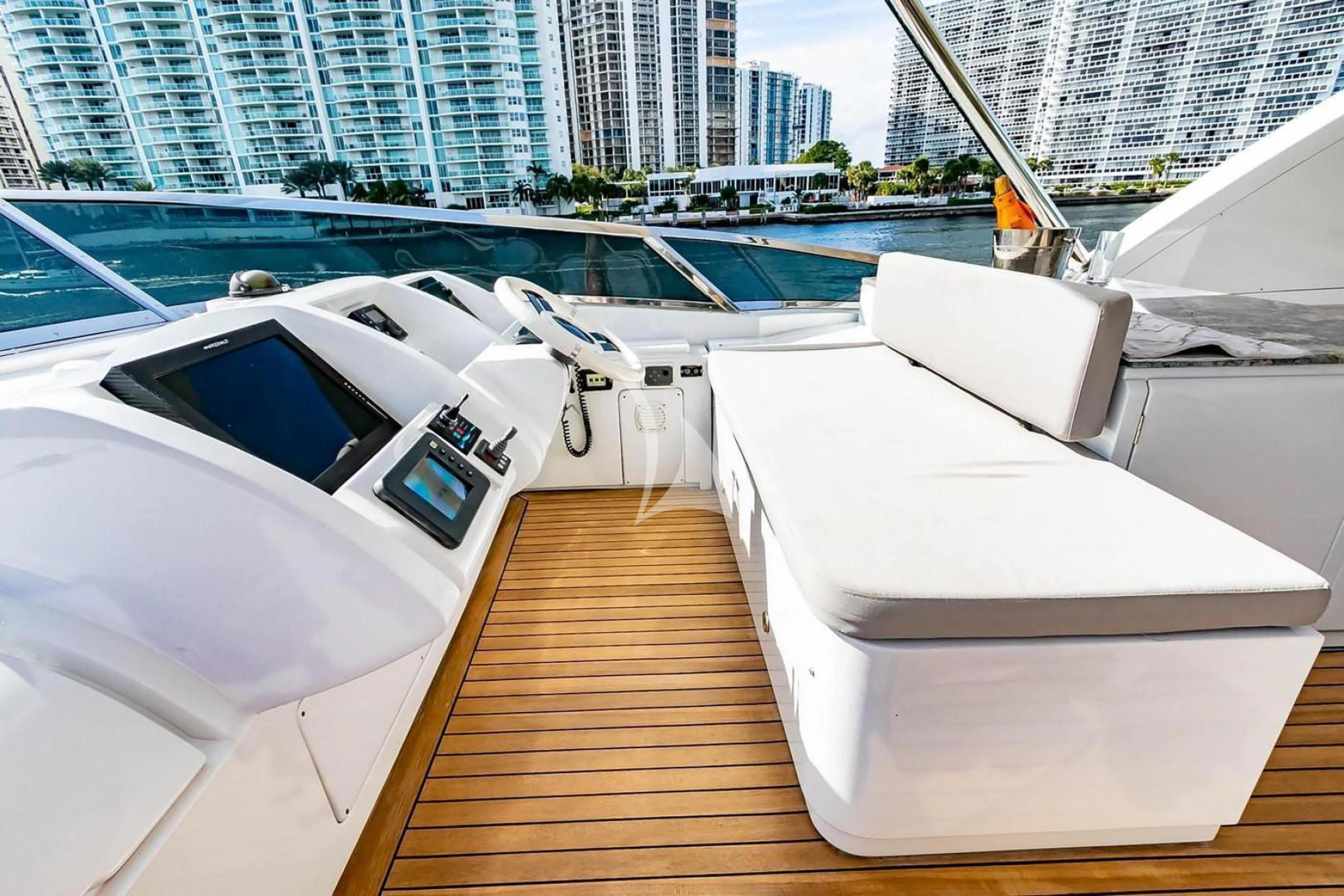 a deck with boats on it aboard LA FENICE Yacht for Charter