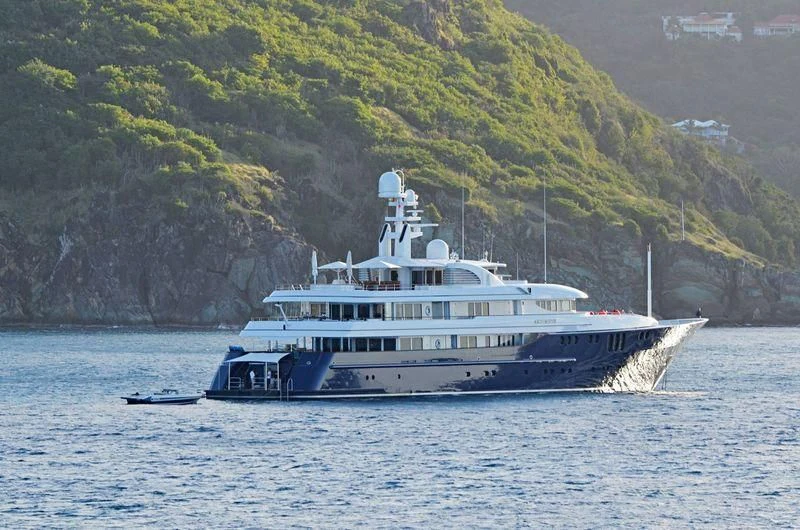 a boat on the water aboard ARCHIMEDES Yacht for Sale