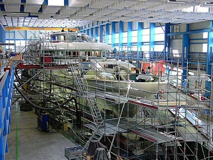 a large factory with many machines aboard ARCHIMEDES Yacht for Sale