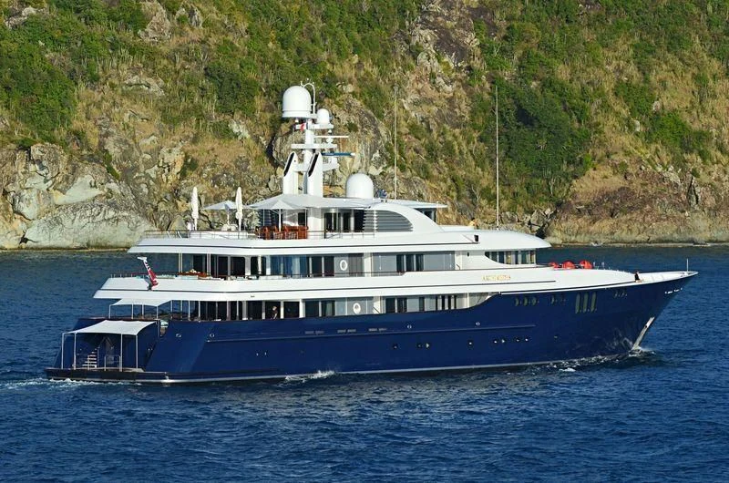 a boat on the water aboard ARCHIMEDES Yacht for Sale
