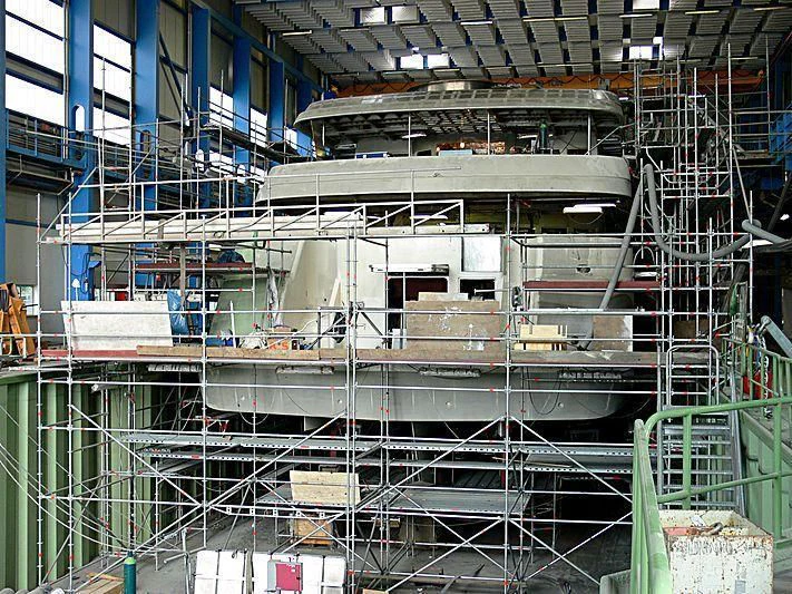 a large factory with many machines aboard ARCHIMEDES Yacht for Sale